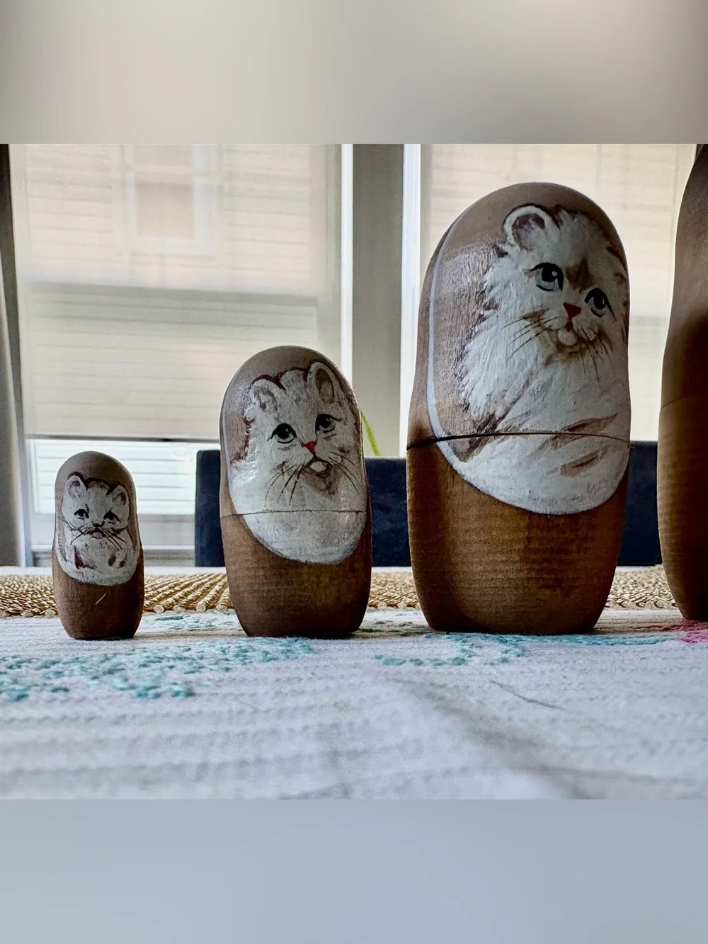 Hand-Painted Cat Nesting Dolls Set